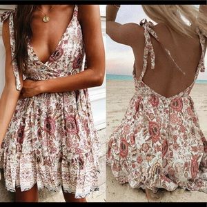 Women Summer Off Shoulder Backless Dress